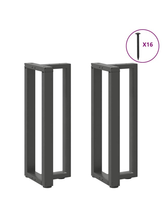Konsolipöydän jalat t-muotoiset 2 kpl antrasiitti 25x28x(72-73) cm teräs