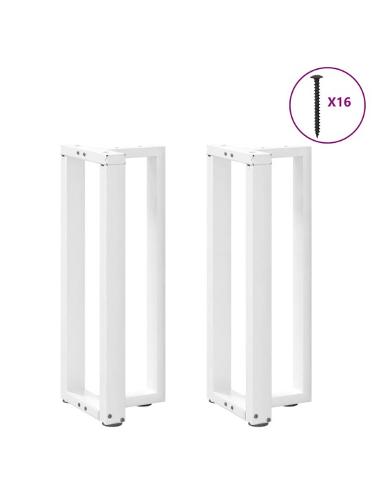 Konsolipöydän jalat t-muotoiset 2 kpl valkoinen 38x25x(72-73) cm teräs