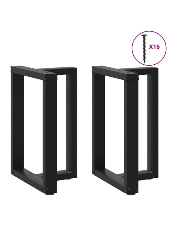 Ruokapöydän jalat t-muotoiset 2 kpl musta 50x35x(72-73) cm teräs