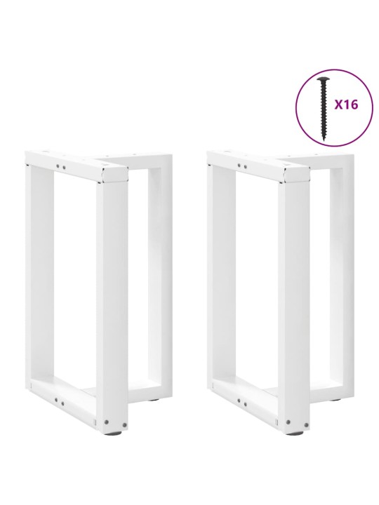 Ruokapöydän jalat t-muotoiset 2 kpl valkoinen 50x35x(72-73) cm teräs