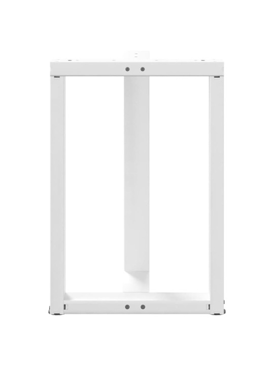Ruokapöydän jalat t-muotoiset 2 kpl valkoinen 50x35x(72-73) cm teräs
