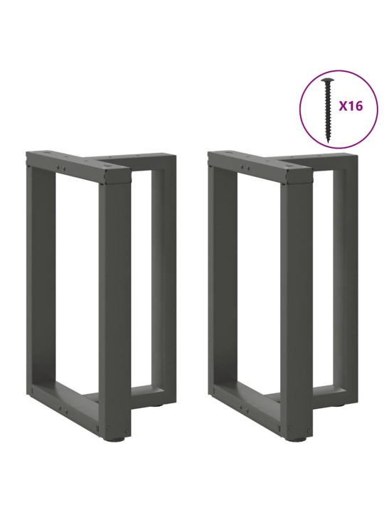 Ruokapöydän jalat t-muotoiset 2 kpl antrasiitti 50x35x(72-73) cm teräs