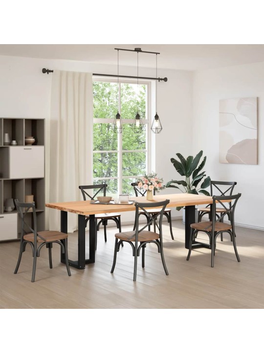 Ruokapöydän jalat t-muotoiset 2 kpl musta 60x35x(72-73) cm teräs