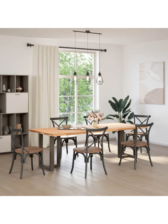 Ruokapöydän jalat t-muotoiset 2 kpl musta 60x35x(72-73) cm teräs