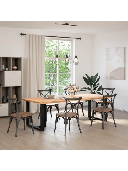Ruokapöydän jalat t-muotoiset 2 kpl musta 70x35x(72-73) cm teräs