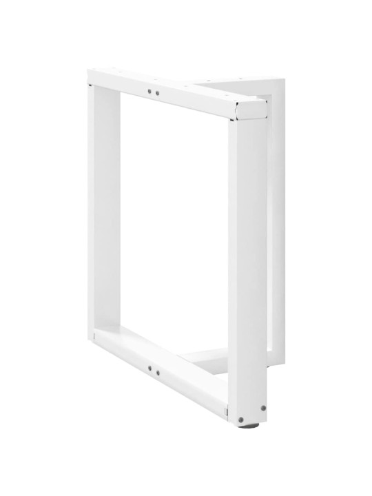 Ruokapöydän jalat t-muotoiset 2 kpl valkoinen 70x35x(72-73) cm teräs