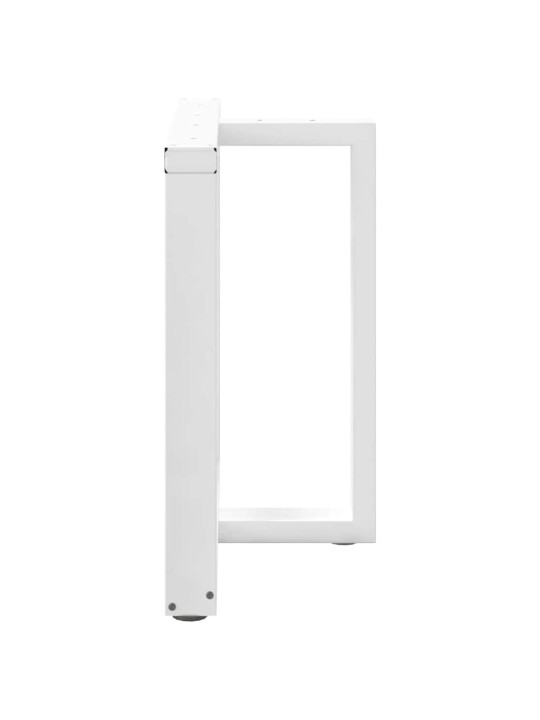 Ruokapöydän jalat t-muotoiset 2 kpl valkoinen 70x35x(72-73) cm teräs