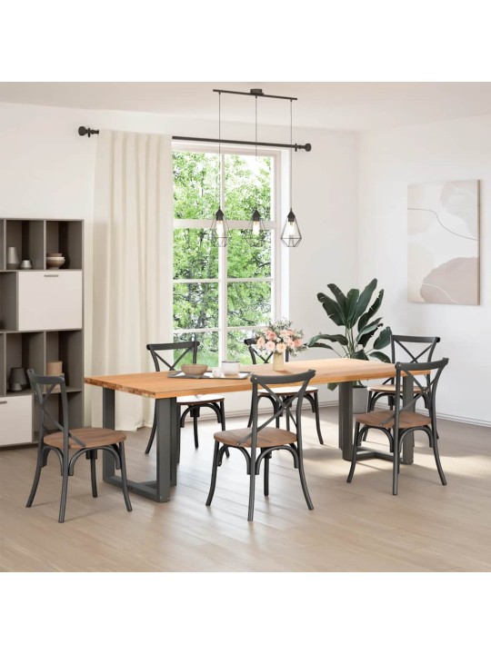 Ruokapöydän jalat t-muotoiset 2 kpl antrasiitti 70x35x(72-73) cm teräs