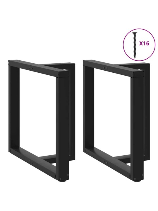 Ruokapöydän jalat t-muotoiset 2 kpl musta 80x35x(72-73) cm teräs