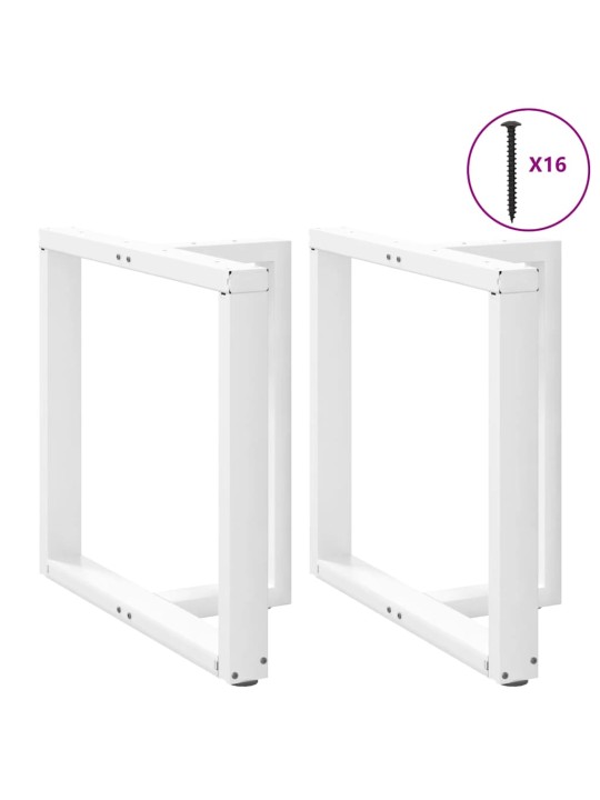 Ruokapöydän jalat t-muotoiset 2 kpl valkoinen 80x35x(72-73) cm teräs