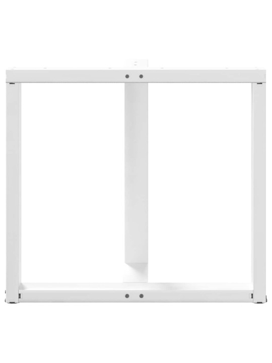 Ruokapöydän jalat t-muotoiset 2 kpl valkoinen 80x35x(72-73) cm teräs