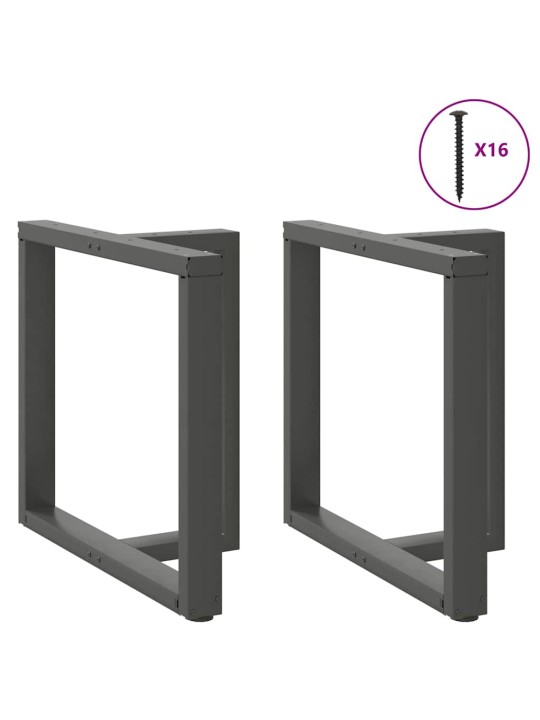 Ruokapöydän jalat t-muotoiset 2 kpl antrasiitti 80x35x(72-73) cm teräs