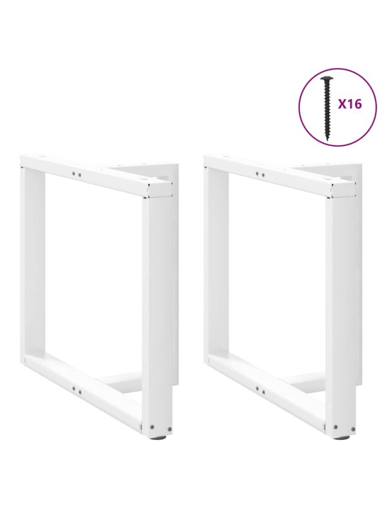 Ruokapöydän jalat t-muotoiset 2 kpl valkoinen 90x35x(72-73) cm teräs