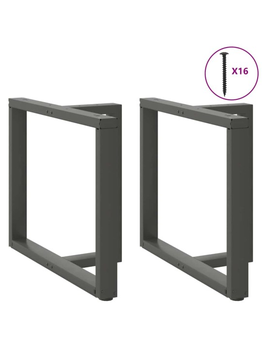 Ruokapöydän jalat t-muotoiset 2 kpl antrasiitti 90x35x(72-73) cm teräs