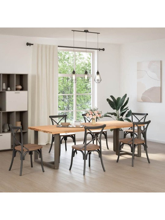 Ruokapöydän jalat t-muotoiset 2 kpl musta 90x35x(72-73) cm teräs