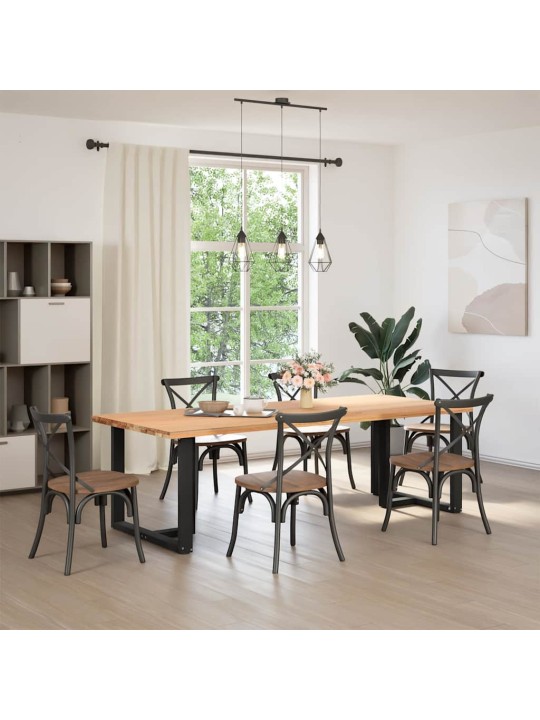 Ruokapöydän jalat t-muotoiset 2 kpl musta 100x35x(72-73) cm teräs
