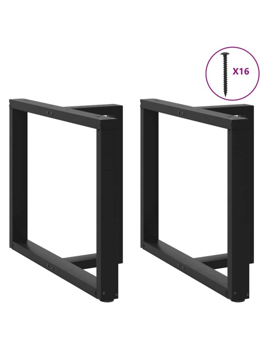 Ruokapöydän jalat t-muotoiset 2 kpl musta 100x35x(72-73) cm teräs