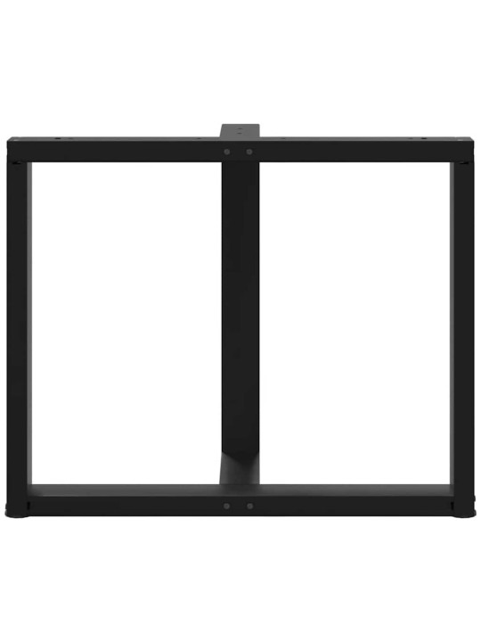 Ruokapöydän jalat t-muotoiset 2 kpl musta 100x35x(72-73) cm teräs