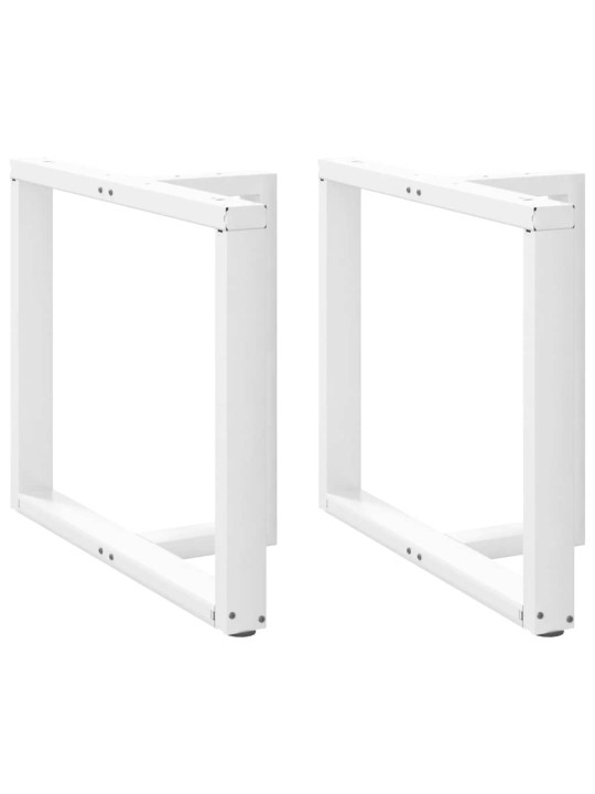 Ruokapöydän jalat t-muotoiset 2 kpl valkoinen 100x35x(72-73) cm teräs