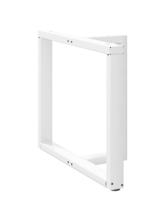 Ruokapöydän jalat t-muotoiset 2 kpl valkoinen 100x35x(72-73) cm teräs