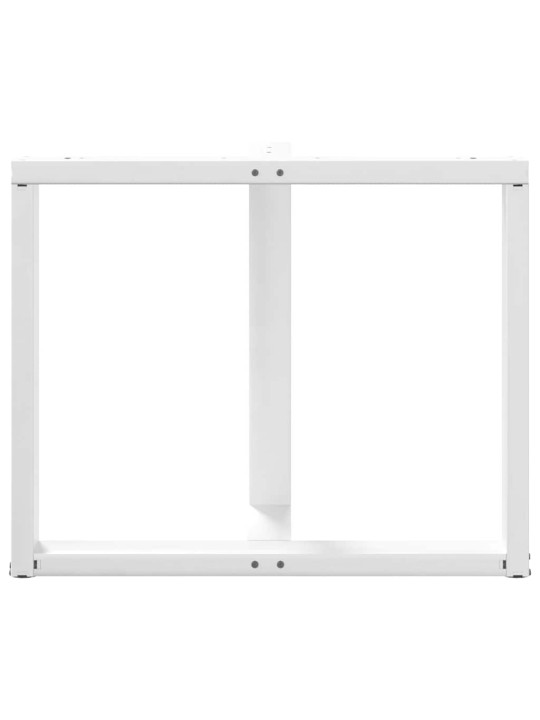 Ruokapöydän jalat t-muotoiset 2 kpl valkoinen 100x35x(72-73) cm teräs
