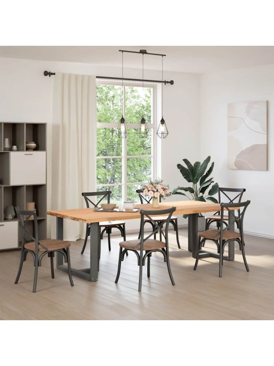 Ruokapöydän jalat t-muotoiset 2 kpl antrasiitti 100x35x(72-73) cm teräs