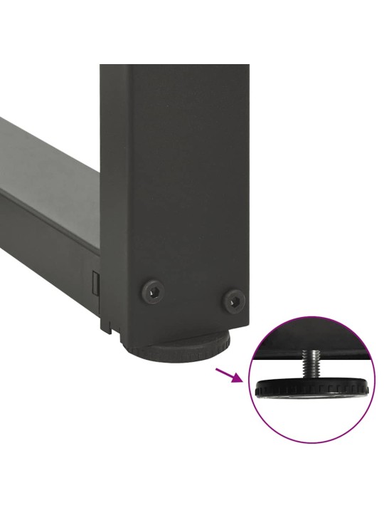 Ruokapöydän jalat t-muotoiset 2 kpl antrasiitti 100x35x(72-73) cm teräs