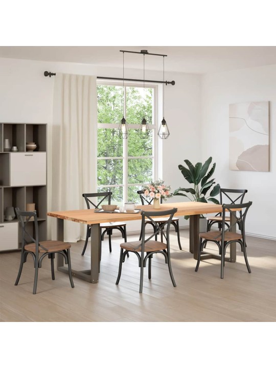 Ruokapöydän jalat t-muotoiset 2 kpl musta 100x35x(72-73) cm teräs