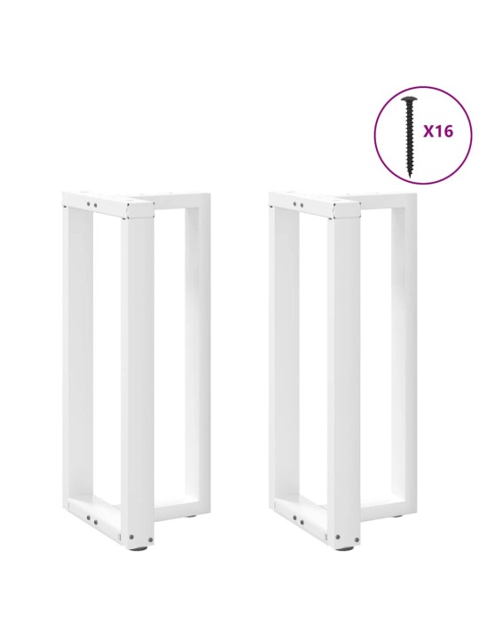Baaripöydän jalat t-muotoiset 2 kpl valkoinen 40x35x(90-91) cm teräs