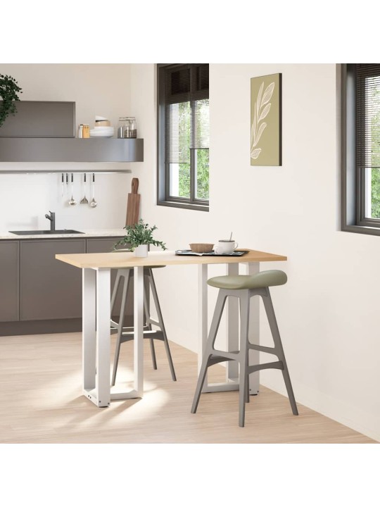 Baaripöydän jalat t-muotoiset 2 kpl valkoinen 40x35x(90-91) cm teräs