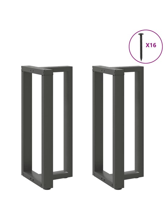 Baaripöydän jalat t-muotoiset 2 kpl antrasiitti 40x35x(90-91) cm teräs