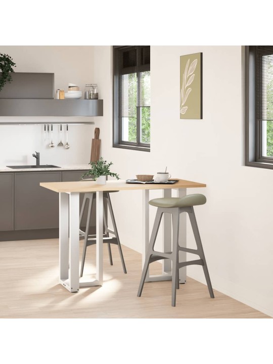 Baaripöydän jalat t-muotoiset 2 kpl valkoinen 50x35x(90-91) cm teräs