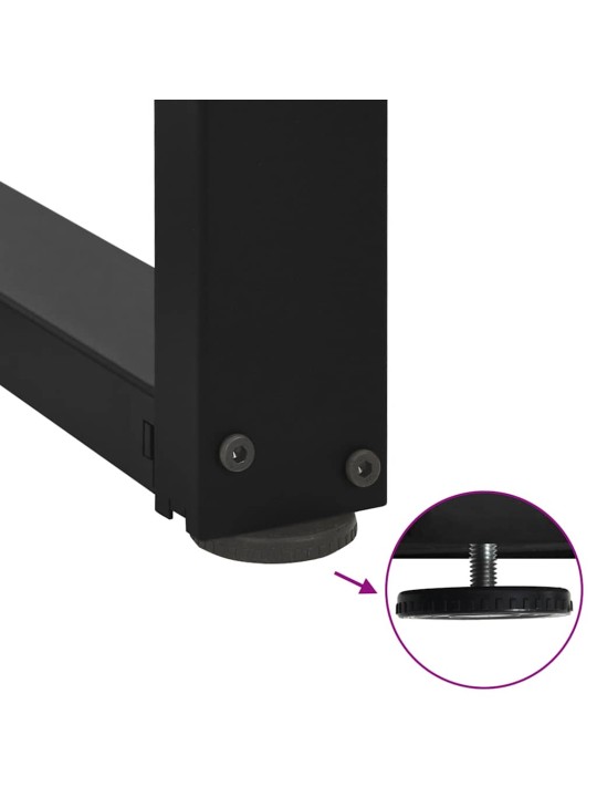 Baaripöydän jalat t-muotoiset 2 kpl musta 60x35x(90-91) cm teräs