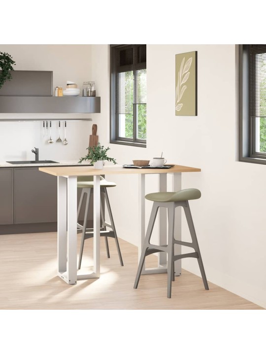 Baaripöydän jalat t-muotoiset 2 kpl valkoinen 50x35x(100-101) cm teräs