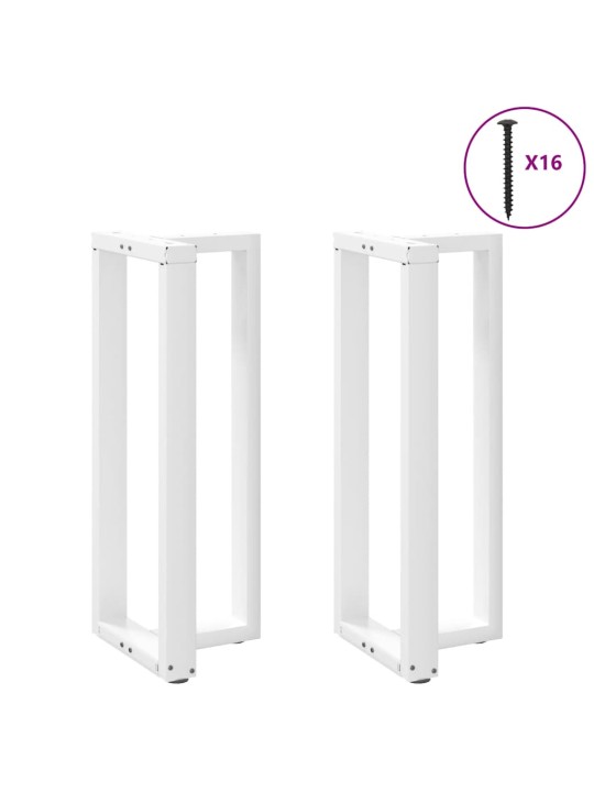 Baaripöydän jalat t-muotoiset 2 kpl valkoinen 50x35x(100-101) cm teräs