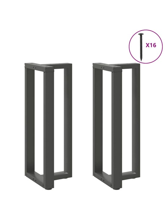 Baaripöydän jalat t-muotoiset 2 kpl antrasiitti 50x35x(100-101) cm teräs
