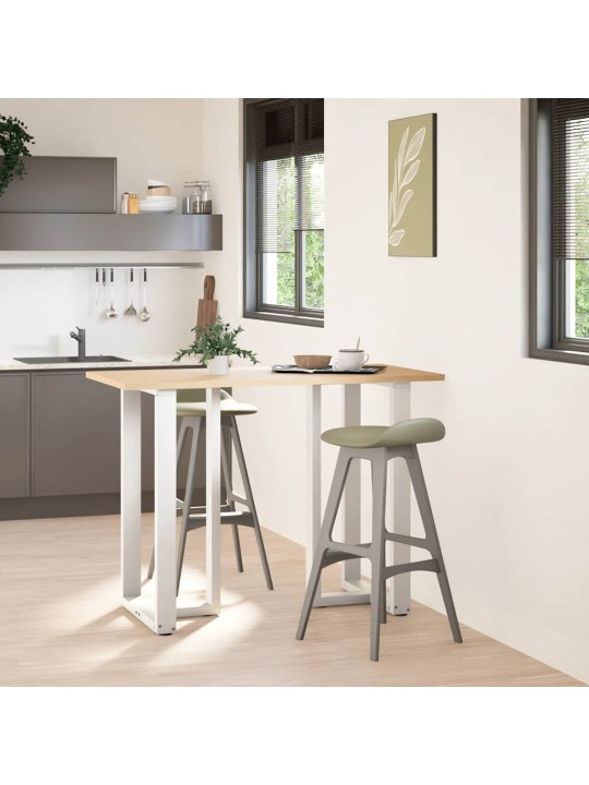 Baaripöydän jalat t-muotoiset 2 kpl valkoinen 60x35x(100-101) cm teräs