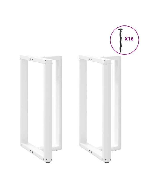 Baaripöydän jalat t-muotoiset 2 kpl valkoinen 60x35x(100-101) cm teräs