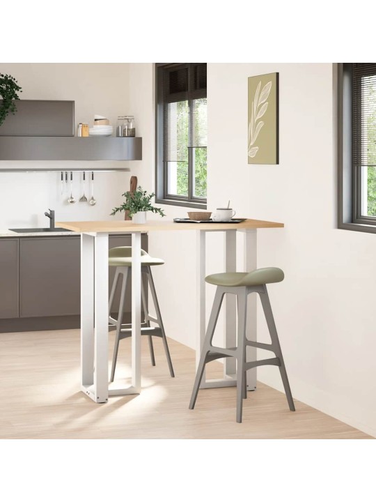 Baaripöydän jalat t-muotoiset 2 kpl valkoinen 50x35x(110-111) cm teräs