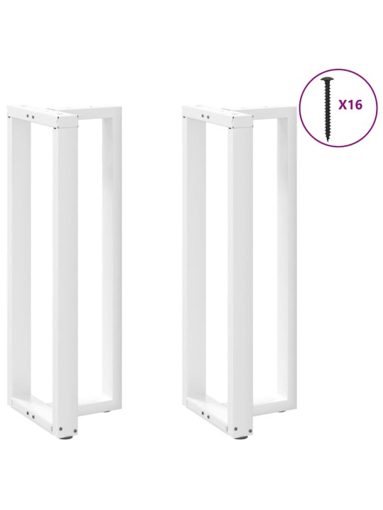 Baaripöydän jalat t-muotoiset 2 kpl valkoinen 50x35x(110-111) cm teräs