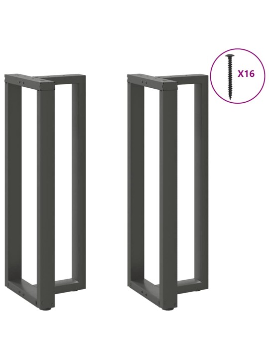 Baaripöydän jalat t-muotoiset 2 kpl antrasiitti 50x35x(110-111) cm teräs
