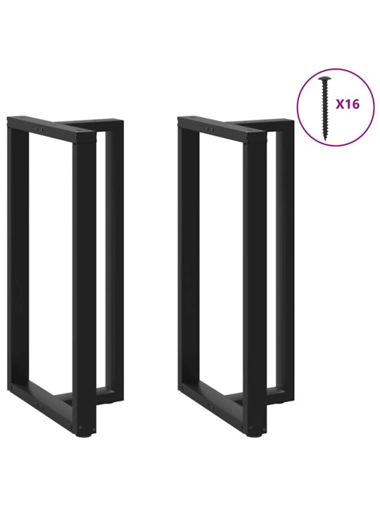 Baaripöydän jalat t-muotoiset 2 kpl musta 60x35x(110-111) cm teräs
