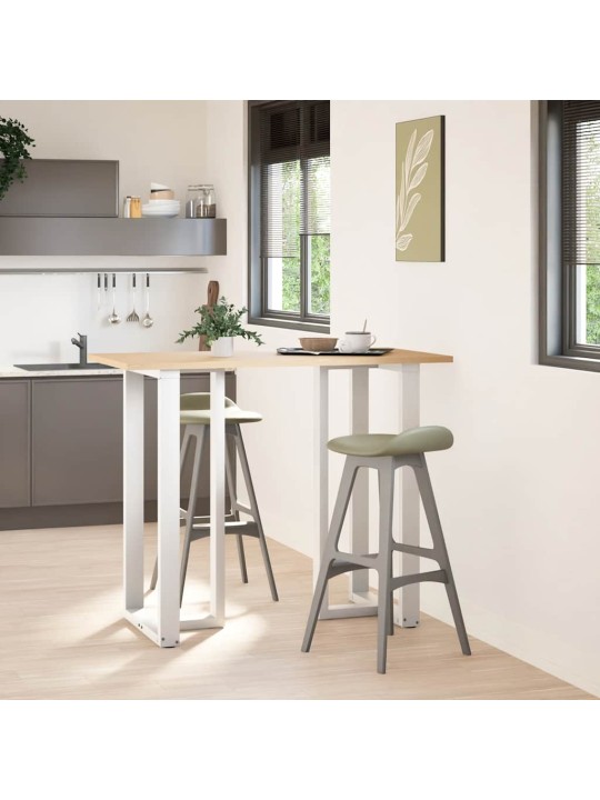 Baaripöydän jalat t-muotoiset 2 kpl valkoinen 60x35x(110-111) cm teräs