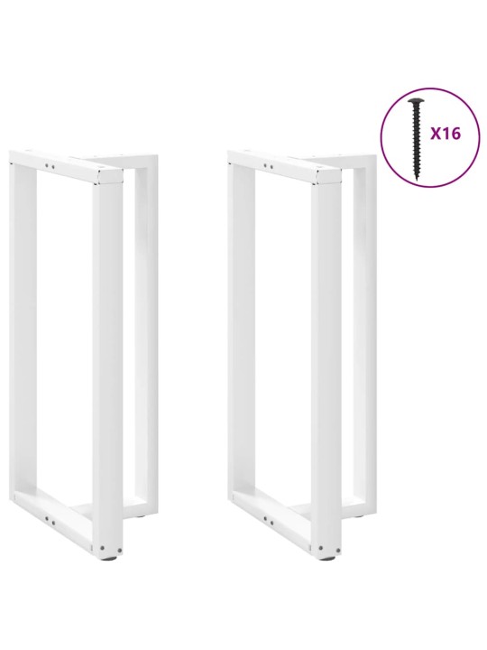Baaripöydän jalat t-muotoiset 2 kpl valkoinen 60x35x(110-111) cm teräs