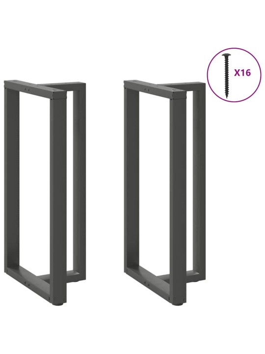 Baaripöydän jalat t-muotoiset 2 kpl antrasiitti 60x35x(110-111) cm teräs