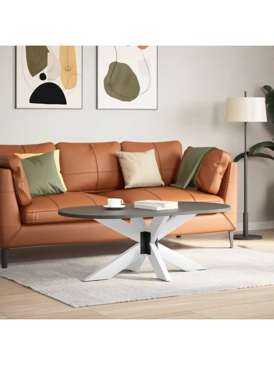 Sohvapöydän jalka hämähäkinmuotoinen valkoinen 98x58x(42-43) cm teräs