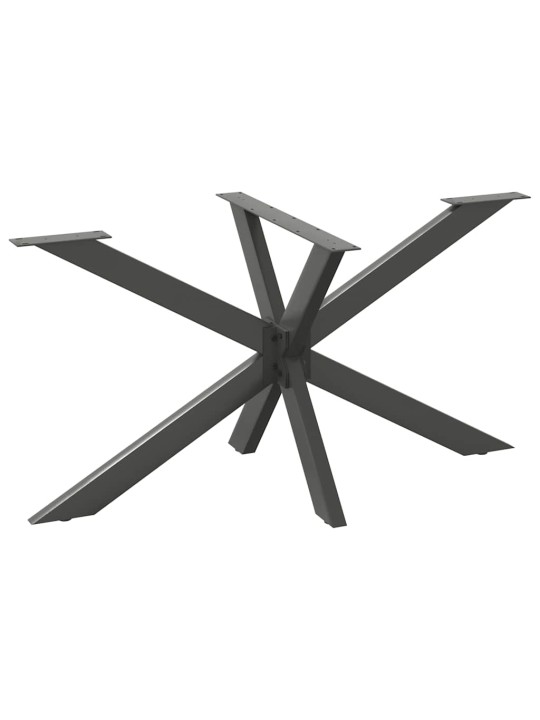 Ruokapöydän jalka hämähäkinmuotoinen antrasiitti 150x78x(72-73) cm teräs