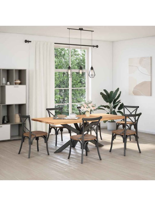 Ruokapöydän jalka hämähäkinmuotoinen antrasiitti 150x78x(72-73) cm teräs