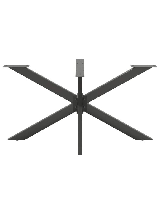 Ruokapöydän jalka hämähäkinmuotoinen antrasiitti 150x78x(72-73) cm teräs