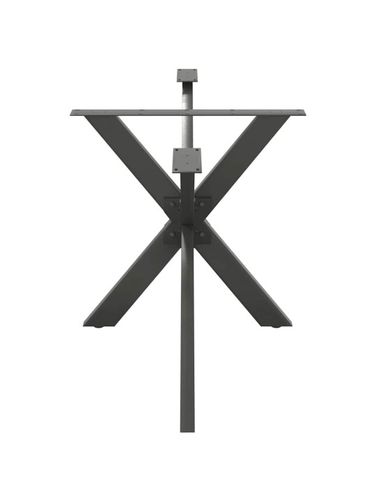 Ruokapöydän jalka hämähäkinmuotoinen antrasiitti 150x78x(72-73) cm teräs